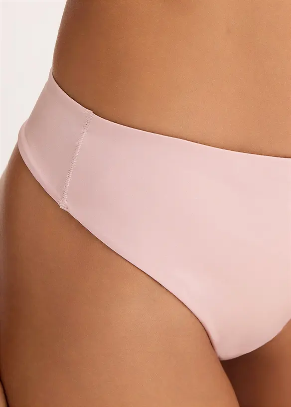 Stringtrosa i ett glansigt material med hög midja (2-pack), bonprix