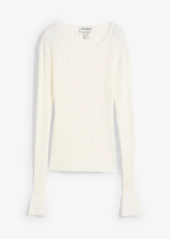 Ribbstickad topp, bonprix