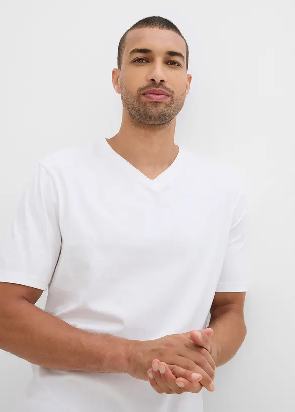 Kortärmad pyjamas i 3-delat set av ren ekologisk bomull, bonprix