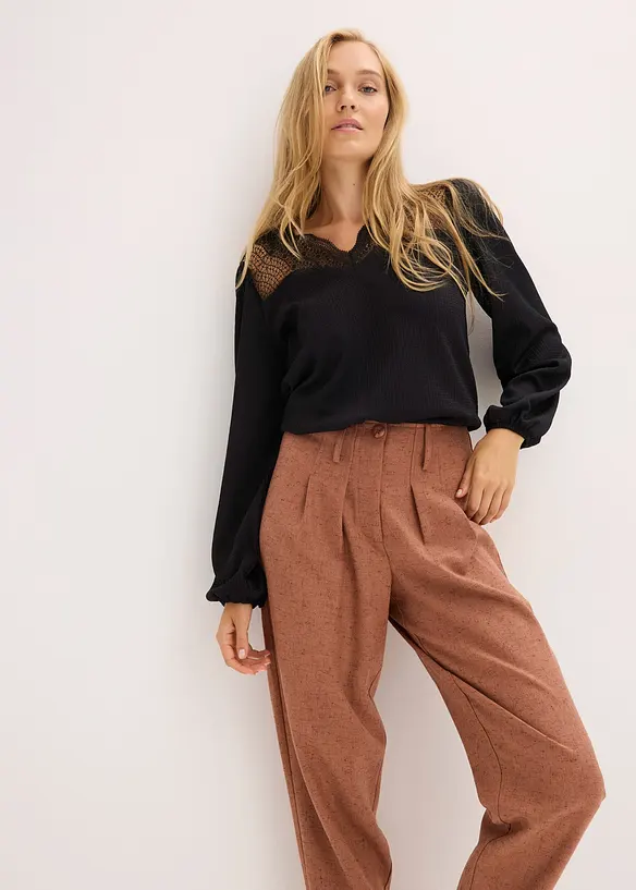 Byxa med yllelook, bonprix