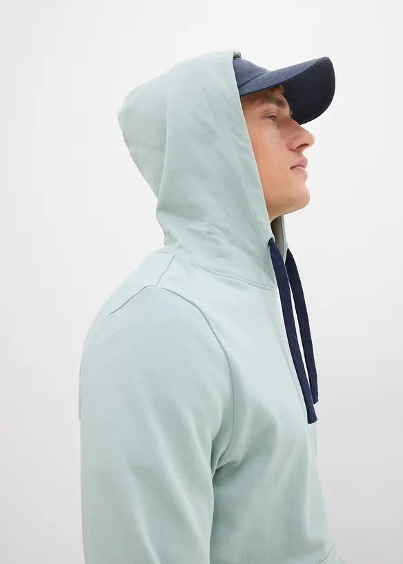Sweatshirt med huva i ren bomull, bonprix