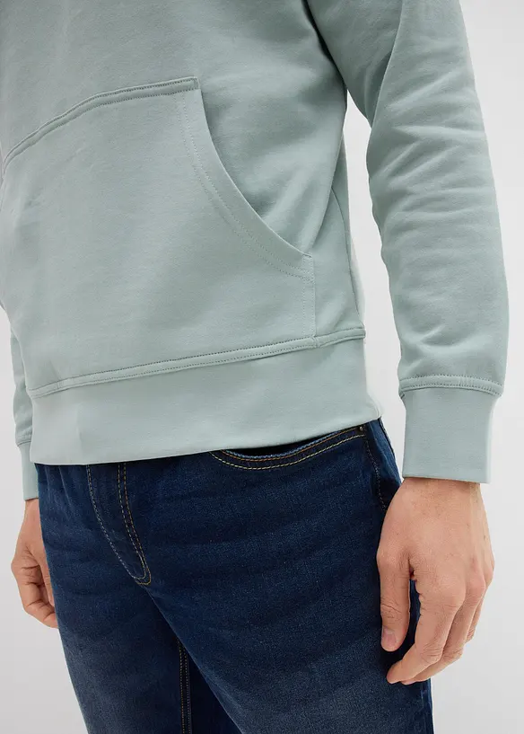 Sweatshirt med huva i ren bomull, bonprix