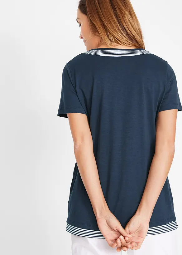 T-shirt med 2-i-1-look, ekologisk bomull, bonprix