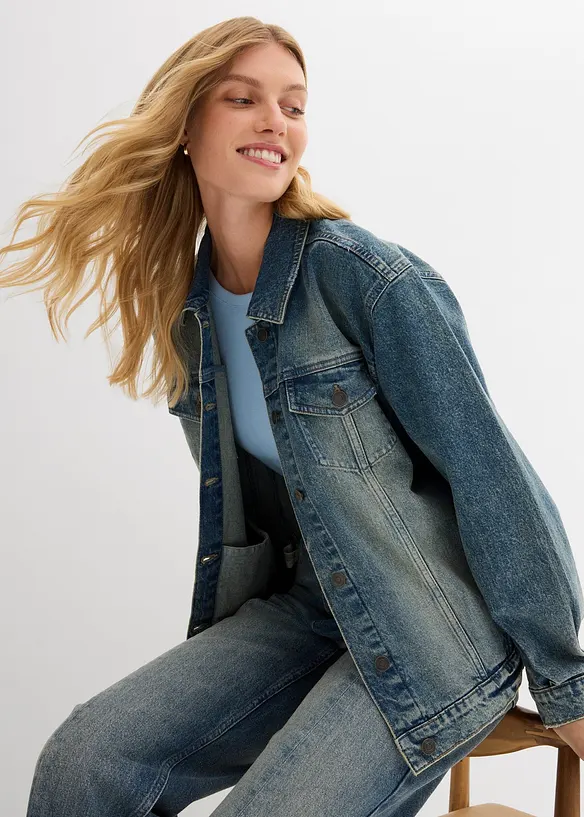 Jeansjacka i oversize-modell, bonprix