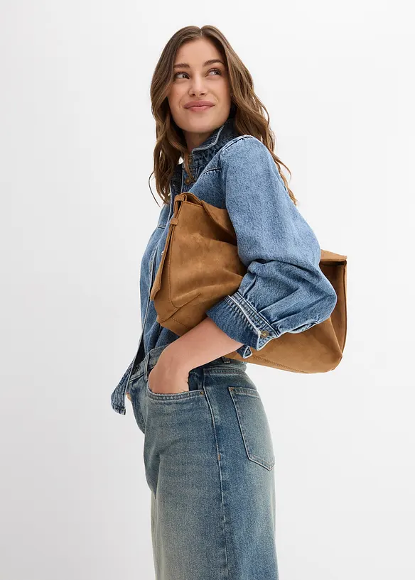 Jeansblus i ren bomull, bonprix