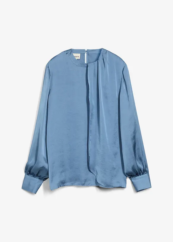 Blus i följsam satin, bonprix