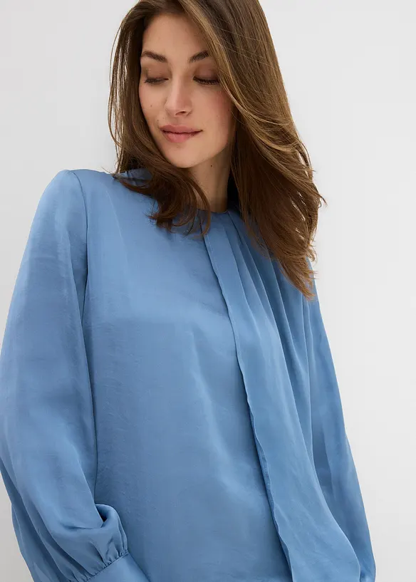 Blus i följsam satin, bonprix