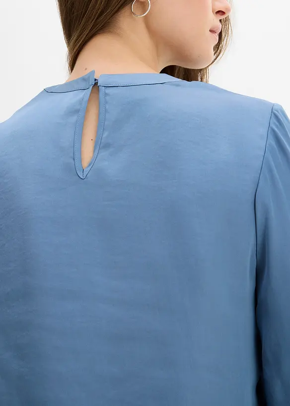 Blus i följsam satin, bonprix