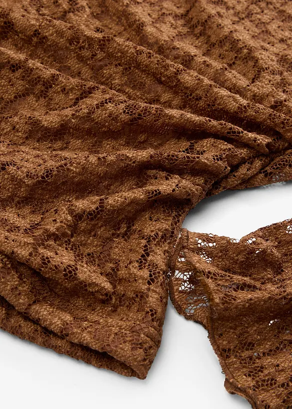 Långärmad topp i spets, bonprix