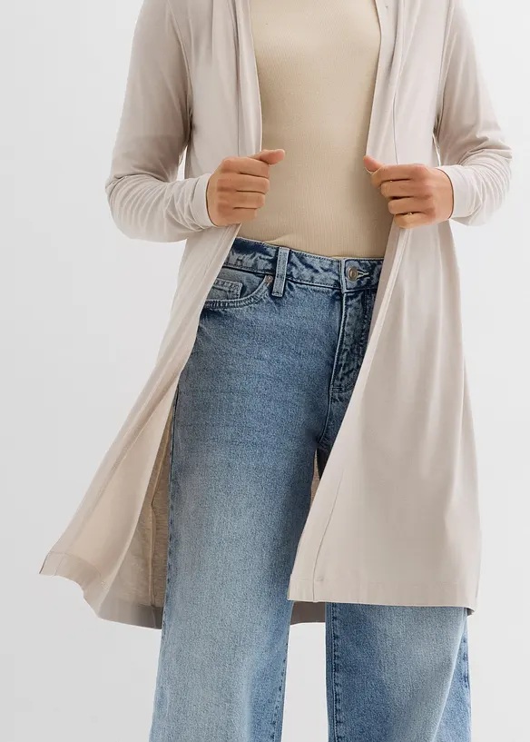 Tunn lång cardigan i mjuk viskos, bonprix
