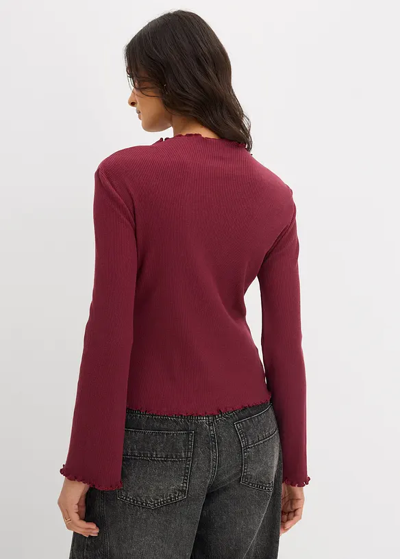 Ribbad topp i ren bomull, bonprix