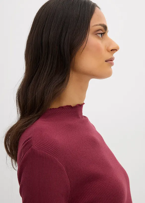 Ribbad topp i ren bomull, bonprix