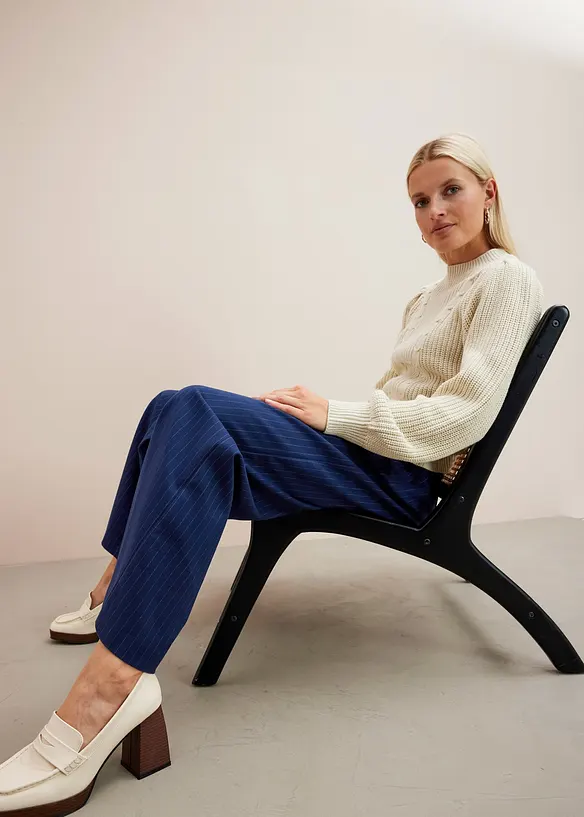 Palazzobyxa med yllelook, bonprix