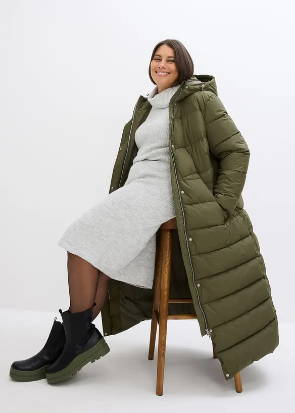 L&aring;ng t&auml;ckkappa med huva, bonprix