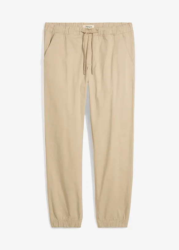 Stretchiga dra på-chinos, avslappnad passform, raka ben, bonprix
