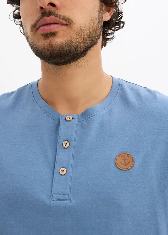 Långärmad T-shirt i farfarsmodell (2-pack) i ekologisk bomull, bonprix
