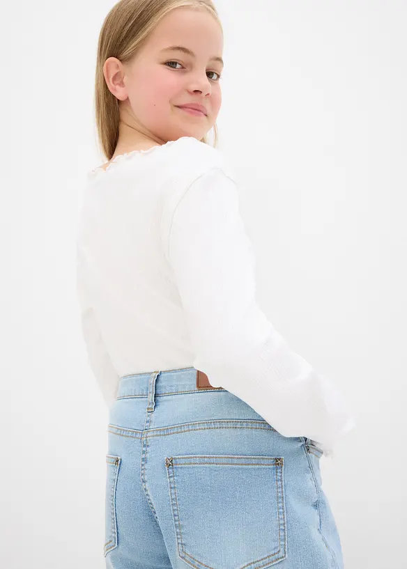 Wide Leg Jeans Mid Waist för barn, bonprix