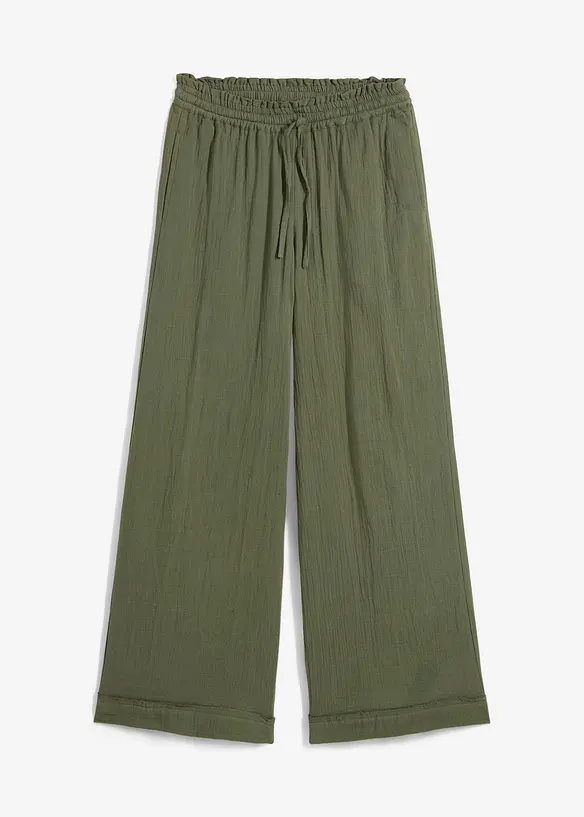 Vid dra-på byxa av luftig muslin, bonprix