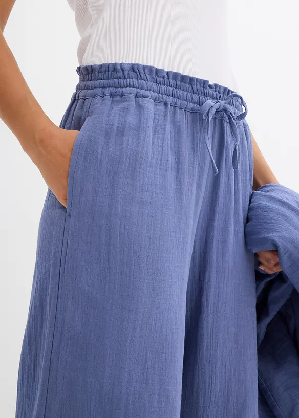 Vid dra-på byxa av luftig muslin, bonprix