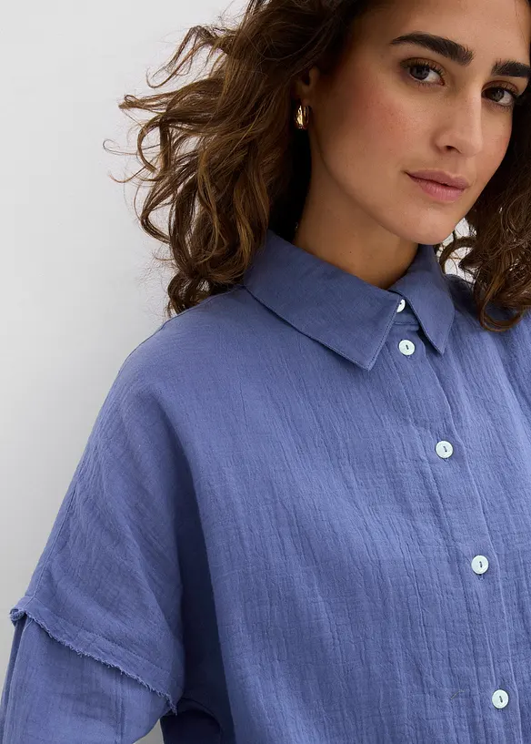 Oversize-skjorta av luftig muslin, bonprix