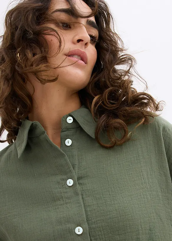 Oversize-skjorta av luftig muslin, bonprix