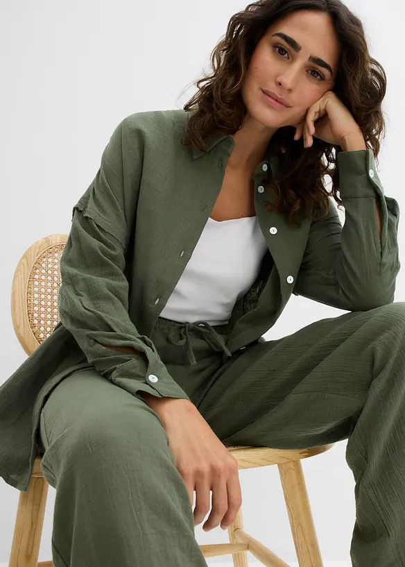 Oversize-skjorta av luftig muslin, bonprix
