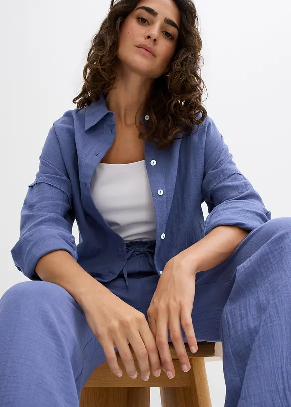 Oversize-skjorta av luftig muslin, bonprix