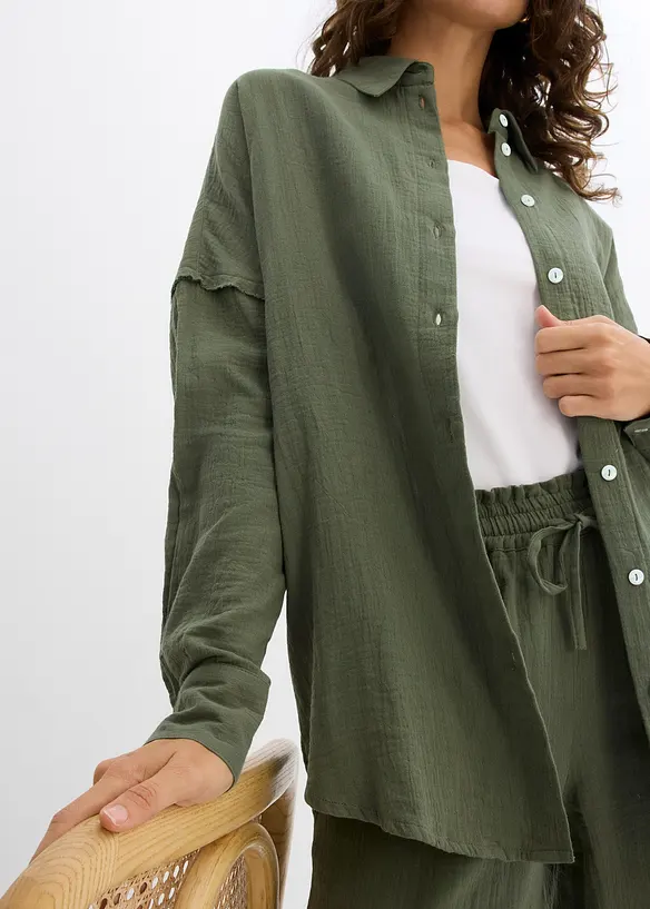 Oversize-skjorta av luftig muslin, bonprix