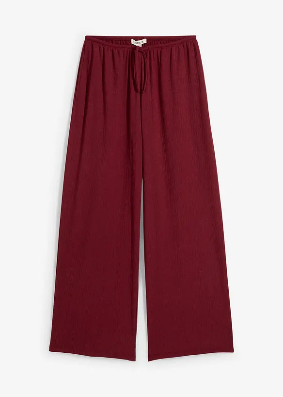 Byxa i dra på-modell av kräpp med struktur, bonprix
