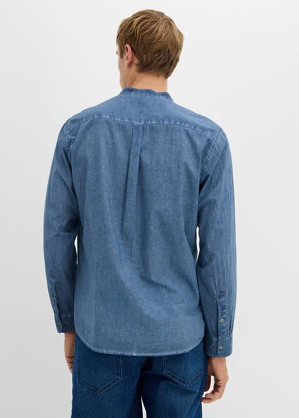 Långärmad skjorta med tvättade effekter, bonprix