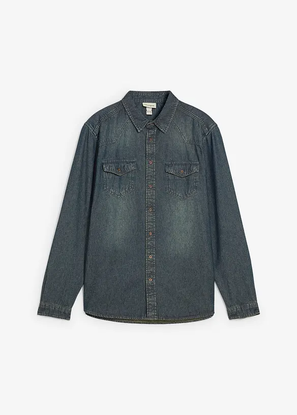 Jeansskjorta i ren bomull, bonprix