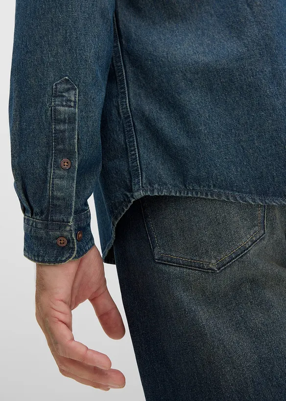 Jeansskjorta i ren bomull, bonprix