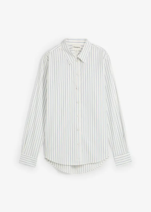 Skjortblus med silke, bonprix