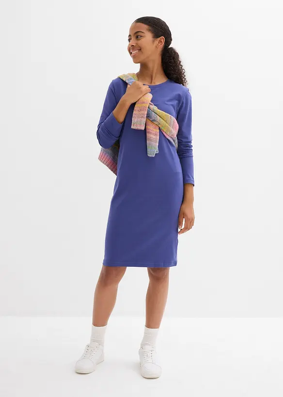 Jerseykl&auml;nning av elastisk bomullsmix (2-pack), bonprix