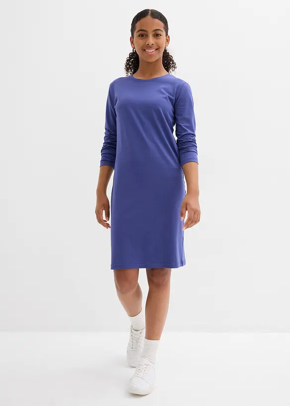 Jerseykl&auml;nning av elastisk bomullsmix (2-pack), bonprix