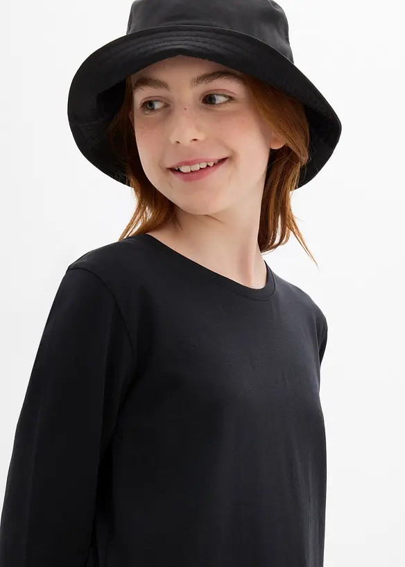 Jerseyklänning av elastisk bomullsmix (2-pack), bonprix