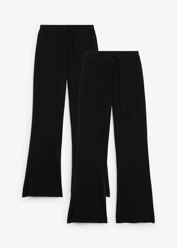 Jerseybyxa i utställd modell av elastisk bomullsmix (2-pack), bonprix