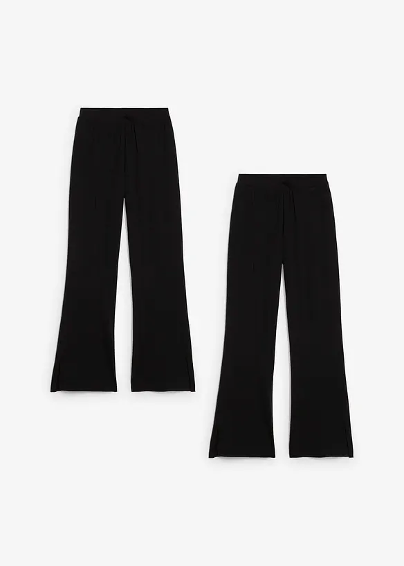 Jerseybyxa i utställd modell av elastisk bomullsmix (2-pack), bonprix