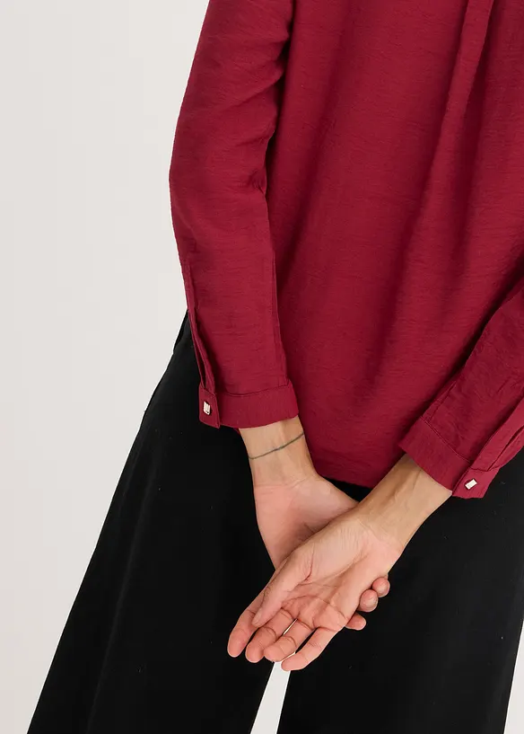 Blus med omlottdetalj av material med struktur, bonprix