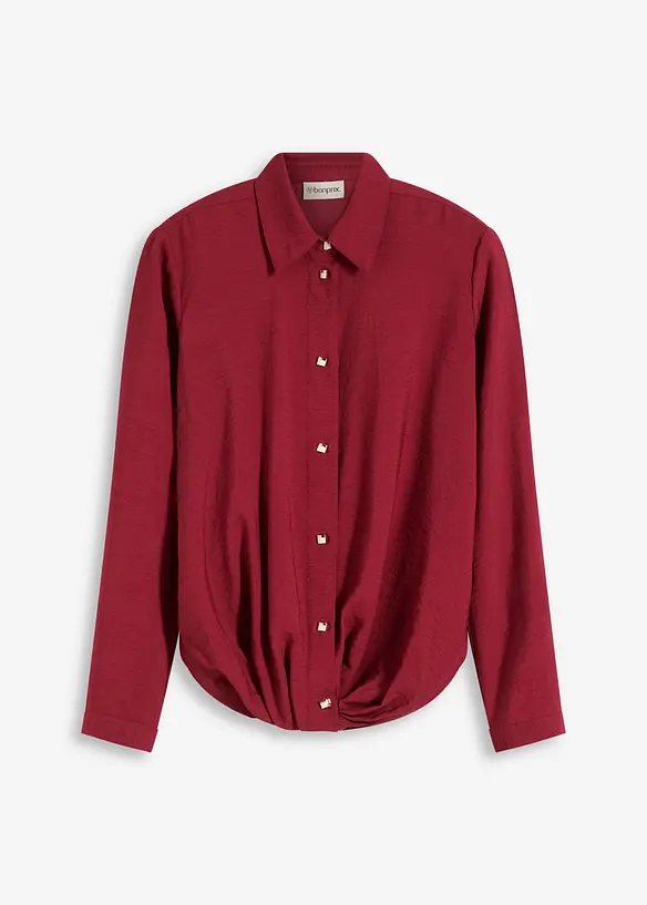 Blus med omlottdetalj av material med struktur, bonprix