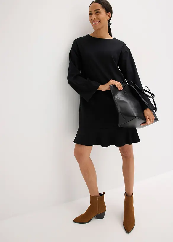 Kort klänning med volang, av punto di roma, bonprix