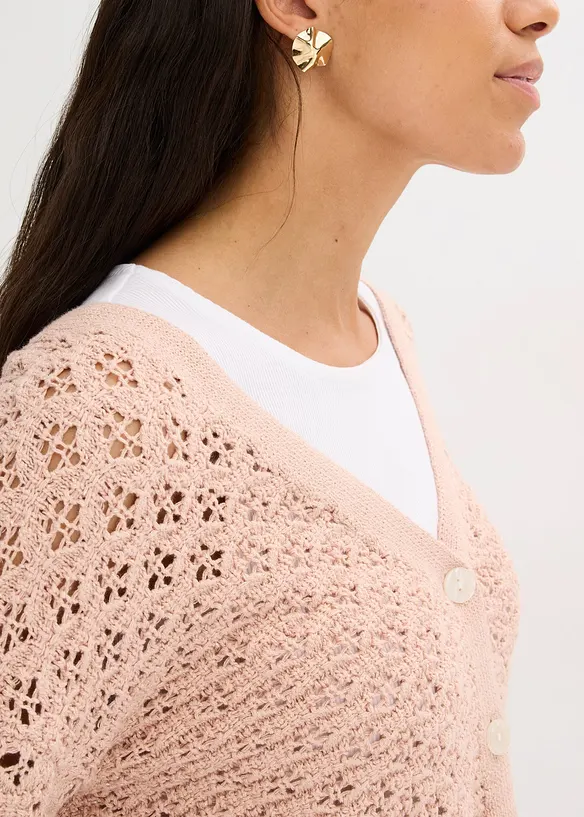 Hålmönstrad cardigan, bonprix