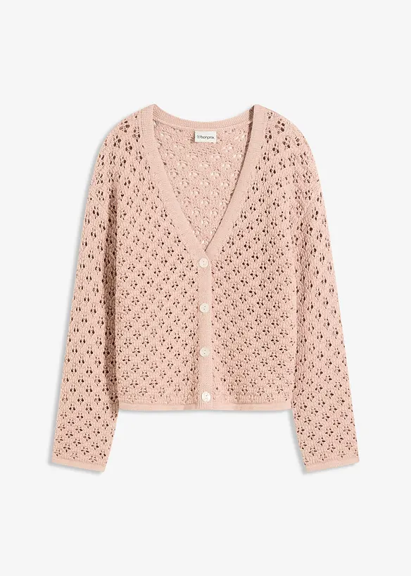 Hålmönstrad cardigan, bonprix