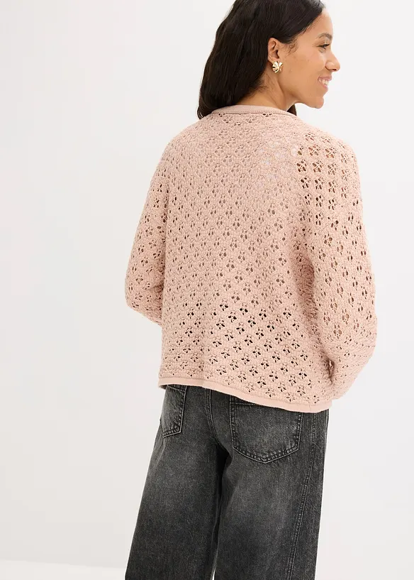 Hålmönstrad cardigan, bonprix