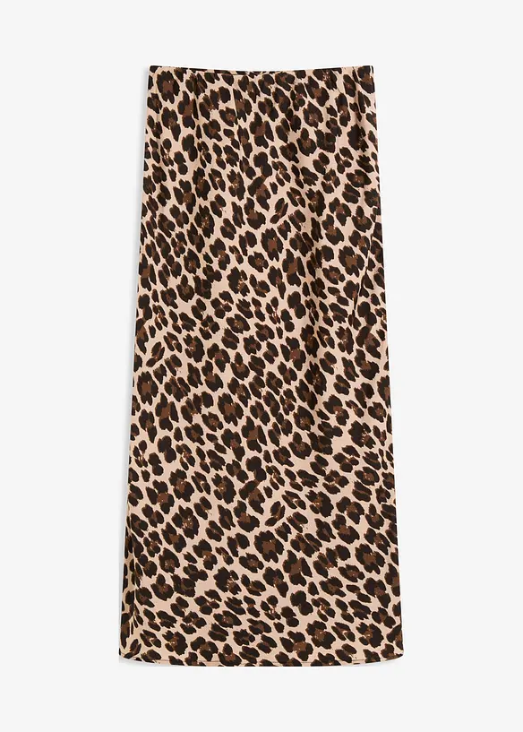 Midikjol av satin med mjukt fall, bonprix