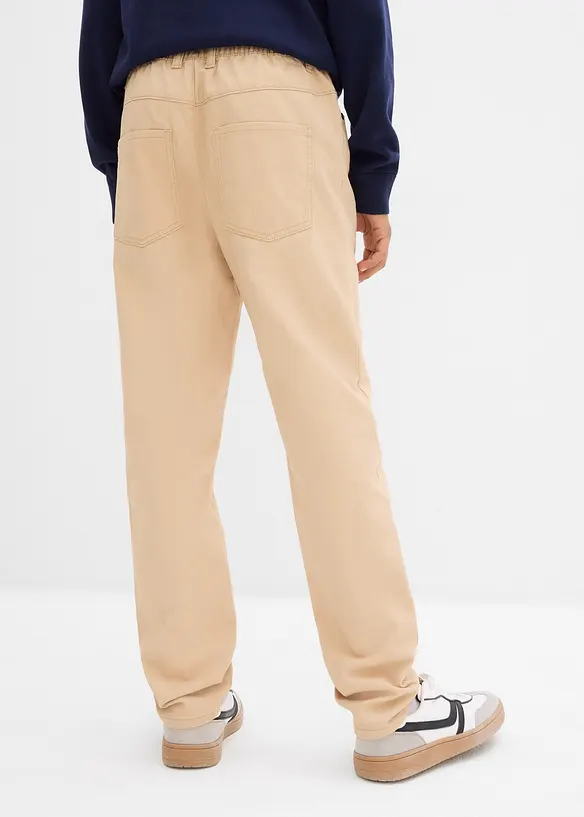 Regular Fit-dra på-byxa i ren bomull, Straight, bonprix