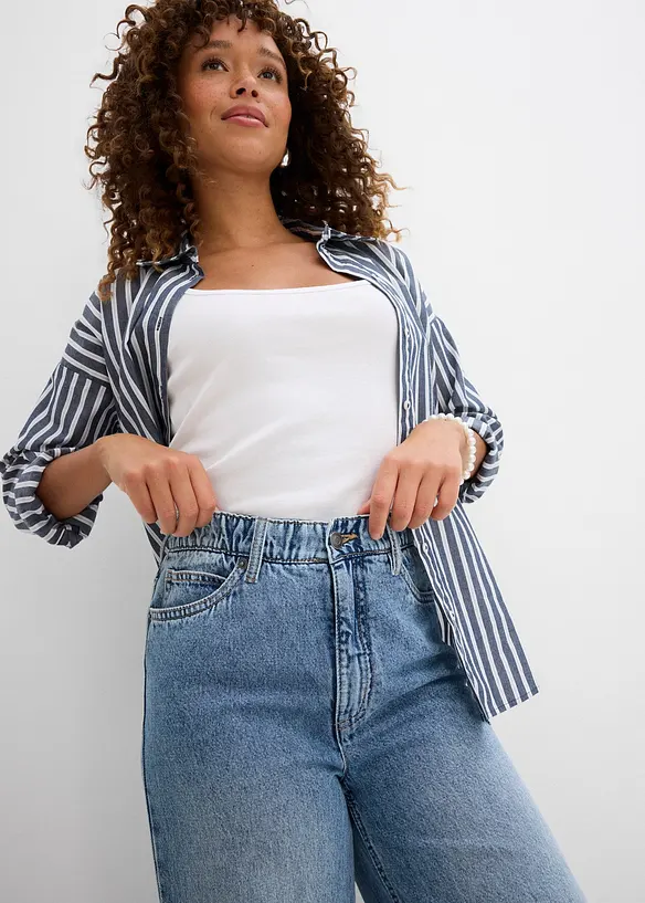 Wide Leg Jeans, cropped, bonprix