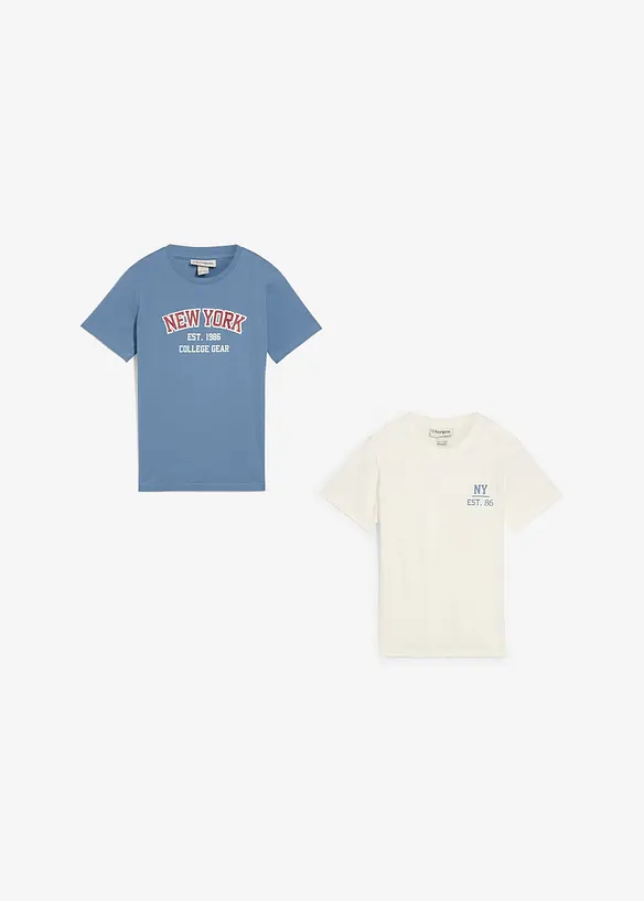 T-shirt av ekologisk bomull (2-pack), bonprix