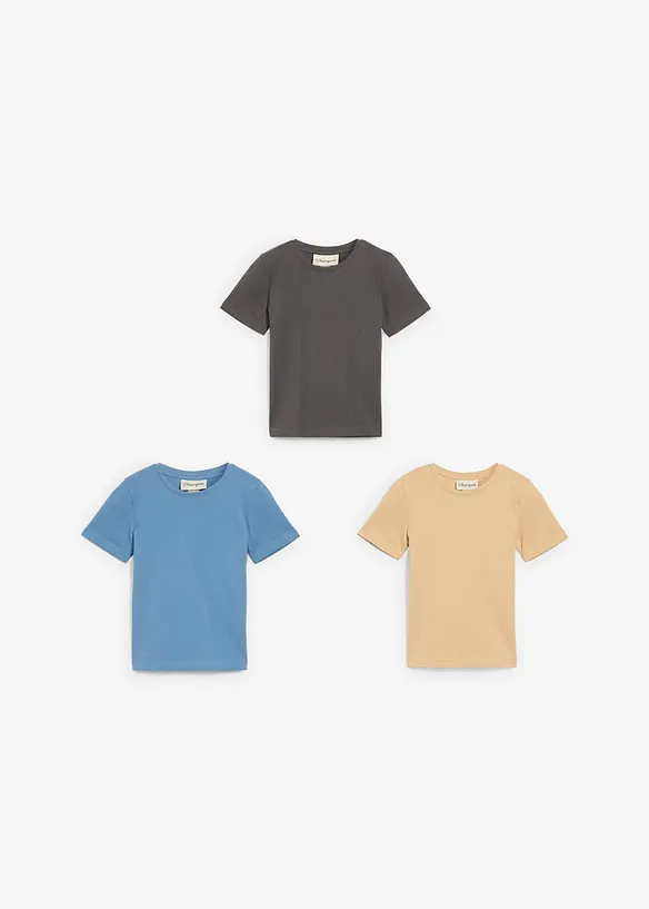 T-shirt av ekologisk bomull (3-pack), bonprix