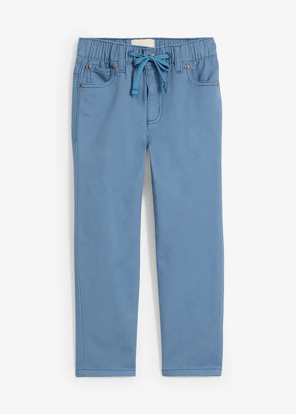 Regular Fit dra på-byxa i ren bomull, Straight, bonprix